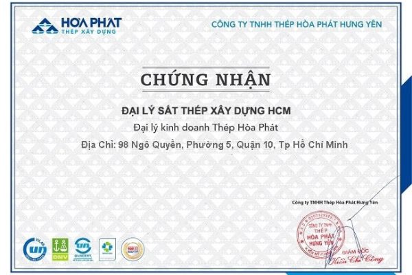 CHỨNG CHỈ DẠI LÝ