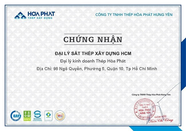 CHỨNG CHỈ DẠI LÝ